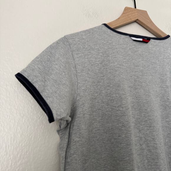 Vintage 90s Tommy Hilfiger Womens Gray Tommy Girl T-Shirt Dress Ringer Size S/M - Picture 3 of 9